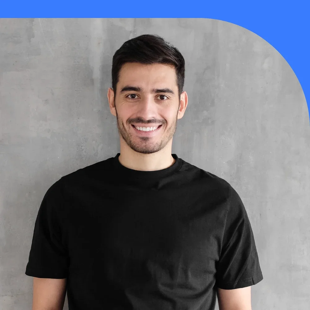An employee of TaskUs, a digital outsourcing provider
